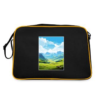 Pyrenäen Nationalpark Frankreich Reiseplakat - Retro Tasche - Schwarz/Gold - Hinten