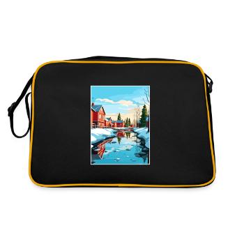 Oulu Finland Vintage Travel Poster WPA Souvenir - Retro Bag - black/gold - Back