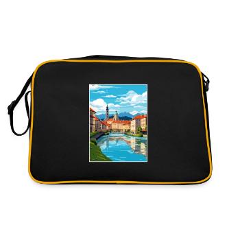 Ljubljana Slovénie Vintage voyage affiche Souvenir - Sac Retro - noir/or - Dos