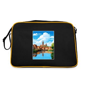 Amiens France Vintage Travel Poster WPA Souvenir - Retro Bag - black/gold - Back