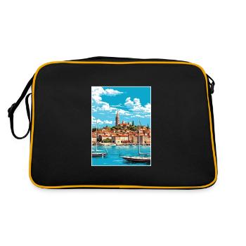 Koper Slovénie affiche de voyage vintage WPA Souvenir - Sac Retro - noir/or - Dos
