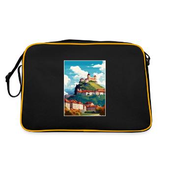 Ljubljana Slovénie Vintage voyage affiche Souvenir - Sac Retro - noir/or - Dos
