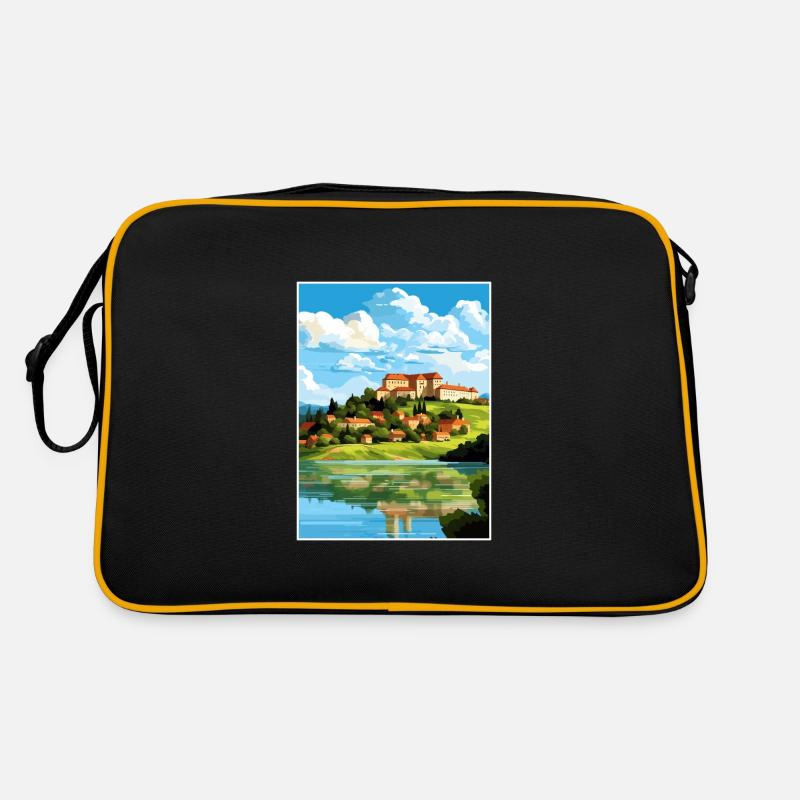 Ptuj-Schloss-Slowenien-Bleder-Reise-Plakat Retro Tasche