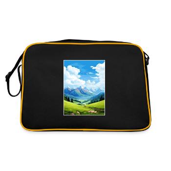 Reiseplakat des Pyrenäen-Nationalparks in Frankreich - Retro Tasche - Schwarz/Gold - Hinten