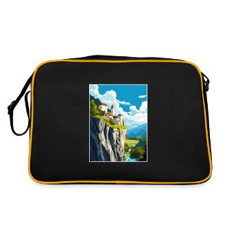 Château de Predjama Slovénie Lac de Bled Affiche de voyage - Sac Retro - noir/or - Dos