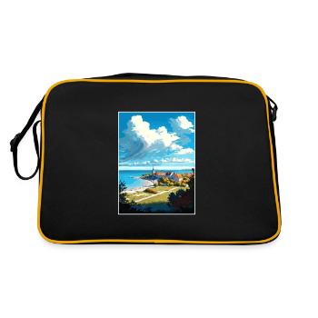 Gotland Suède Vintage voyage affiche WPA Souvenir - Sac Retro - noir/or - Dos