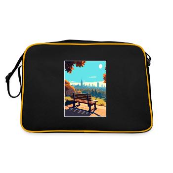 Hampstead Heath London Skyline Travel Poster - Retro Bag - black/gold - Back