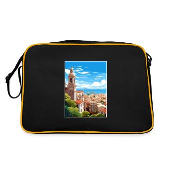 Malaga Espagne Vintage voyage affiche WPA Souvenir - Sac Retro - noir/or - Dos