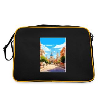 Valencia Spanien Vintage Reiseposter WPA Souvenir - Retro Tasche - Schwarz/Gold - Hinten