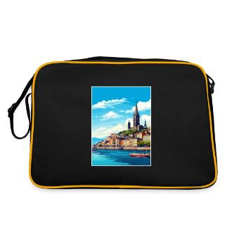 Santiago De Compostela Spain Vintage Travel Poster - Retro Bag - black/gold - Back