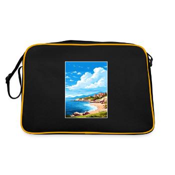 Zakynthos Greece Decoration Greek Travel Poster - Retro Bag - black/gold - Back