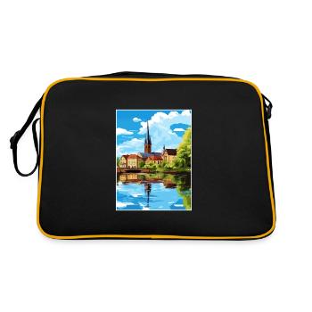 Lunen Dekoration Deutschland Vintage Reiseposter WPA - Retro Tasche - Schwarz/Gold - Hinten