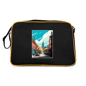 Leeds England Yorkshire Vintage Travel Poster WPA - Retro Bag - black/gold - Back