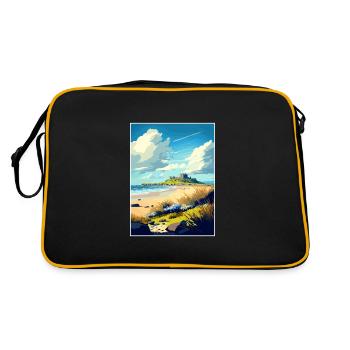 Bamburgh Castle Angleterre Vintage voyage affiche WPA - Sac Retro - noir/or - Dos