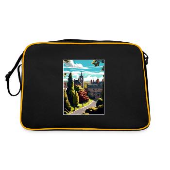 Halifax England Yorkshire Vintage Travel Poster - Retro Bag - black/gold - Back