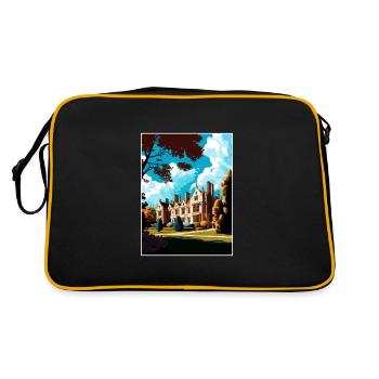 Anglesey Abbey Decoration Vintage Travel Poster - Retro Bag - black/gold - Back