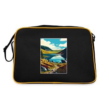 Wicklow Mountains Irlande Vintage affiche de voyage - Sac Retro - noir/or - Dos