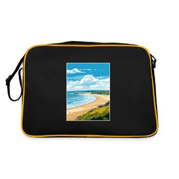 Portstewart Strand Ireland Vintage Travel Poster - Retro Bag - black/gold - Back
