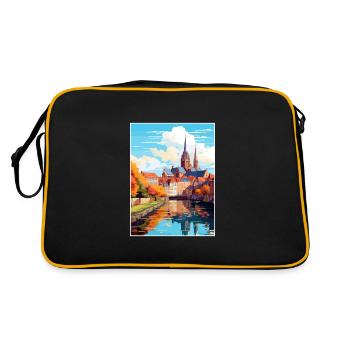 Amiens France Vintage Travel Poster WPA Souvenir - Retro Bag - black/gold - Back