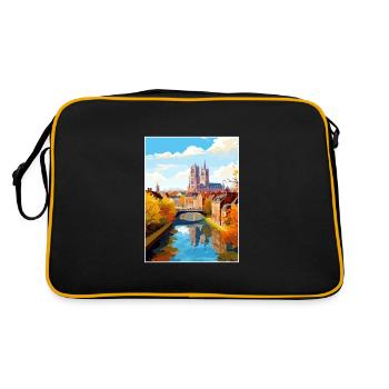 Amiens France Vintage Travel Poster WPA Souvenir - Retro Bag - black/gold - Back