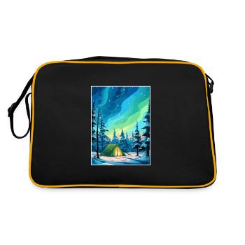 Lapland Northern Lights Island Finland Souvenir - Retro Bag - black/gold - Back