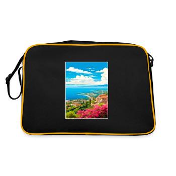 Cote D Azur Frankreich Vintage Reiseposter Souvenir - Retro Tasche - Schwarz/Gold - Hinten