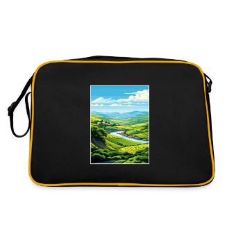 Douro Valley Portugal Vintage Travel Poster WPA - Retro Bag - black/gold - Back
