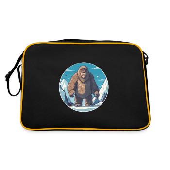 Big Foot Watercolor Cartoon Kawaii Pet Animal Colo - Retro Bag - black/gold - Back