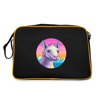 Aardvark Watercolor Cartoon Kawaii Pet Animal Colo - Retro Bag - black/gold - Back