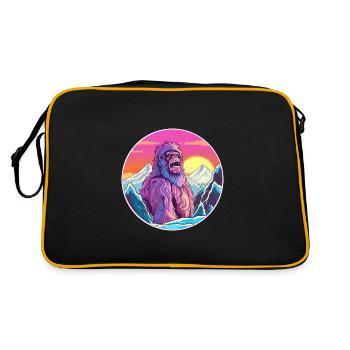 Big Foot Watercolor Cartoon Kawaii Pet Animal Colo - Retro Bag - black/gold - Back