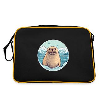 Sceau Aquarelle Dessin Animé Kawaii Animal De Compagnie Coloré - Sac Retro - noir/or - Dos