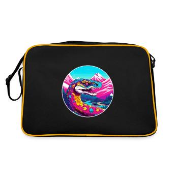 Serpent Aquarelle Dessin Animé Kawaii Animal De Compagnie Animal Colorfu - Sac Retro - noir/or - Dos