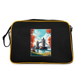 Tower Bridge England Vintage Travel Poster WPA Art - Retro Bag - black/gold - Back
