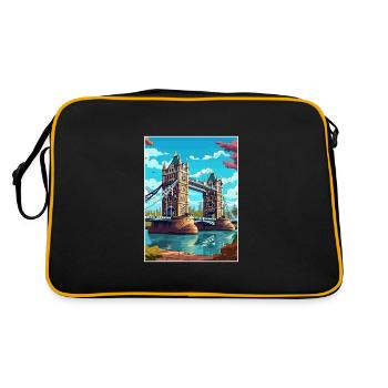 Tower Bridge England Vintage Travel Poster WPA Art - Retro Bag - black/gold - Back