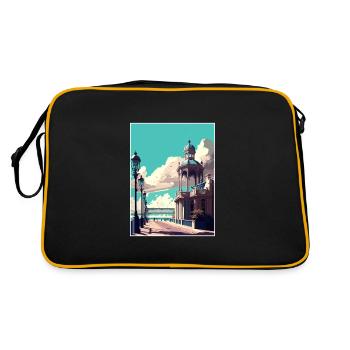 Brighton Angleterre Affiche de voyage vintage souvenir - Sac Retro - noir/or - Dos