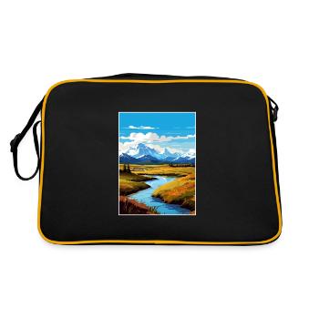 Denali Nationalpark Alaska Vintage Reiseposter - Retro Tasche - Schwarz/Gold - Hinten