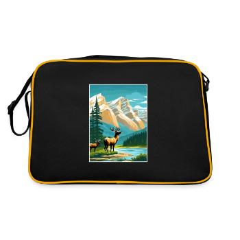 Jasper National Park Kanada Vintage Reiseposter - Retro Tasche - Schwarz/Gold - Hinten