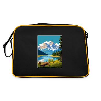 Jasper National Park Kanada Vintage Reiseposter - Retro Tasche - Schwarz/Gold - Hinten