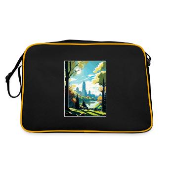 Central Park New York State Vintage Travel Poster - Retro Bag - black/gold - Back