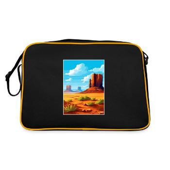 Monument Valley Arizona Desert Travel Poster - Retro Bag - black/gold - Back
