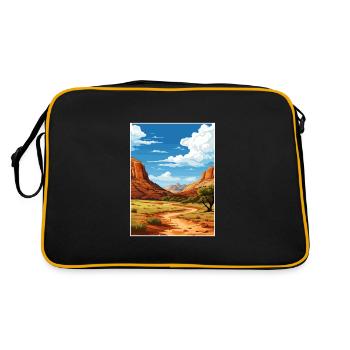 Dinosaurier National Monument Utah Reiseplakat - Retro Tasche - Schwarz/Gold - Hinten