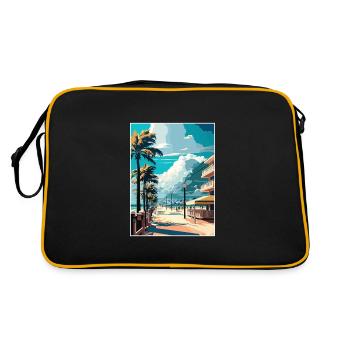 South Beach Floride Vintage voyage affiche Souvenir - Sac Retro - noir/or - Dos