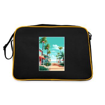 South Beach Texas Vintage voyage affiche Souvenir - Sac Retro - noir/or - Dos