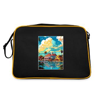 Melbourne Florida Vintage Travel Poster Souvenir - Retro Bag - black/gold - Back