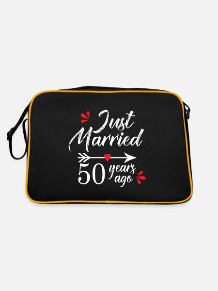 anniversaire de mariage 50 ans Marié depuis 50 ans - Sac Retro - noir/or - Dos