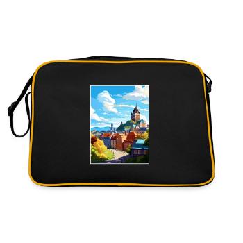 Quebec Kanada Vintage Reiseposter WPA Souvenir - Retro Tasche - Schwarz/Gold - Hinten