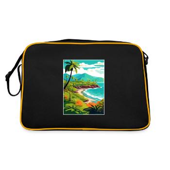 Kailua Kona Hawaï Vintage voyage affiche Souvenir - Sac Retro - noir/or - Dos