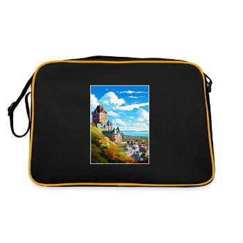 Quebec Kanada Vintage Reiseposter WPA Souvenir - Retro Tasche - Schwarz/Gold - Hinten