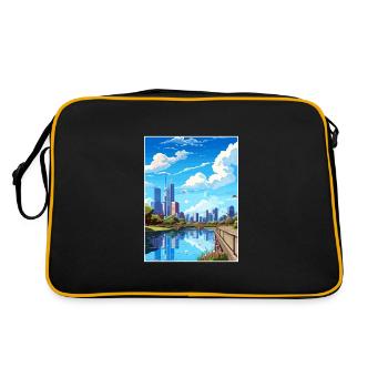 Melbourne Australia Deco Vintage Travel Poster WPA - Retro Bag - black/gold - Back