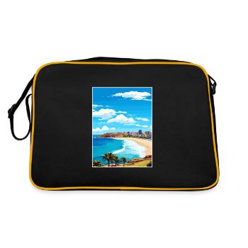 Bondi Beach Australien Vintage Reiseposter WPA - Retro Tasche - Schwarz/Gold - Hinten